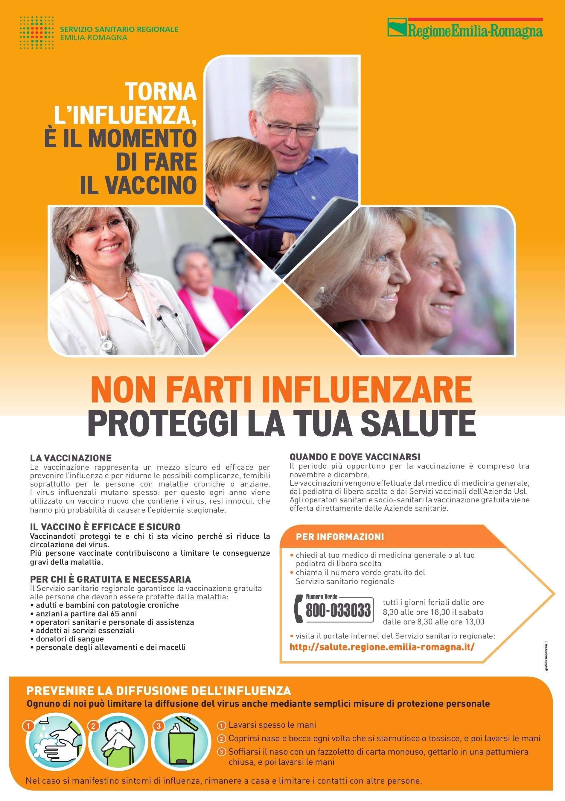 locandina campagna Vaccinazione antinfluenzale Regione Emilia-Romagna