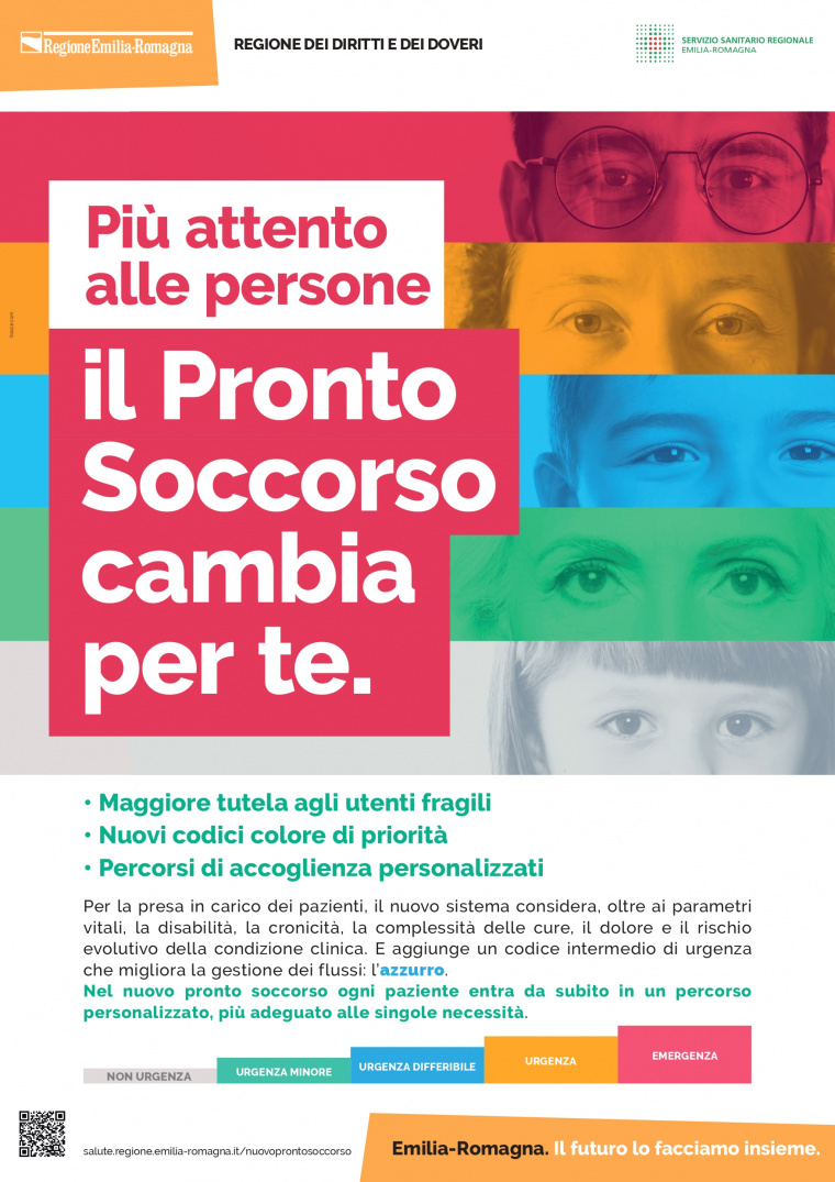 Pronto soccorso, introduzione di un quinto codice colore (azzurro) di priorità nel triage. In Romagna la novità verrà introdotta dal 12 ottobre