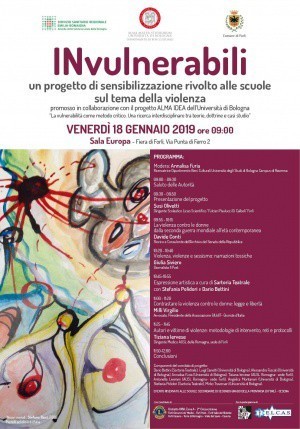 "INvulnerabili. Un progetto per le scuole sul tema della violenza", VENERDÌ 18 GENNAIO 2019 ore 9, Sala Europa, Fiera di Forlì