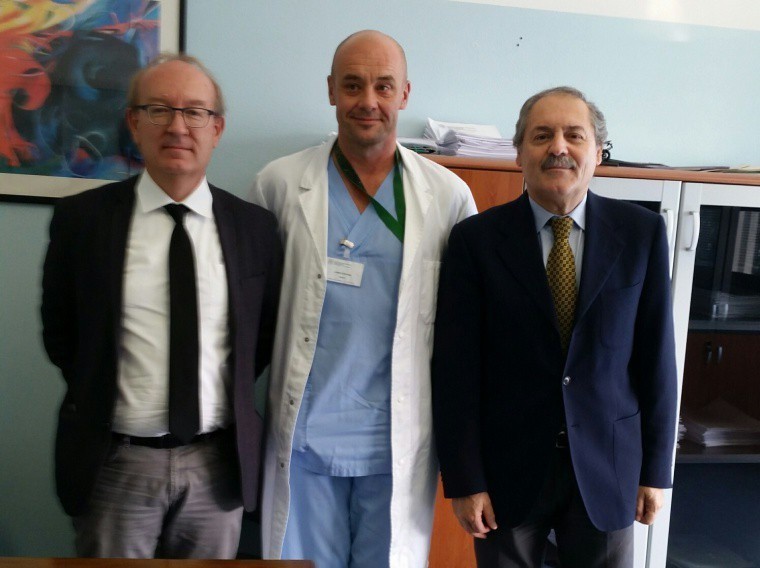 Da sinistra, il dottor Busetti, il dottor Landi e il dottor Giannei