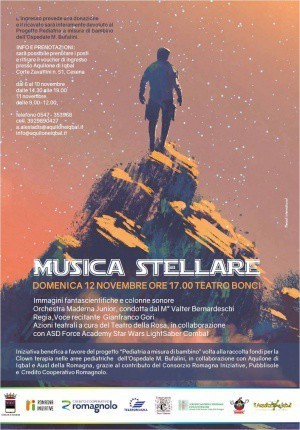 "Musica Stellare": il 12 novembre al Teatro Bonci iniziativa benefica a favore del progetto "Pediatria a Misura di bambino"