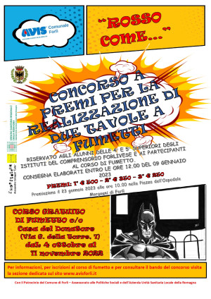 Premiazione del Contest fumettistico Avis “Rosso come…”e inaugurazione mostra all'ospedale di Forlì (23 gennaio)