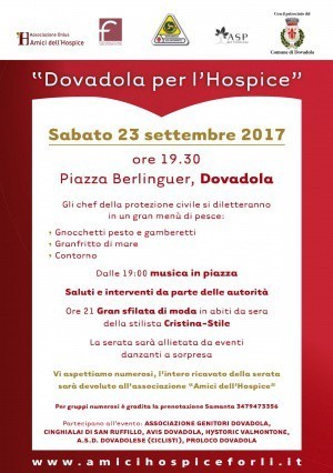 "Dovadola per l'hospice". Evento benefico di raccolta fondi (23 settembre)