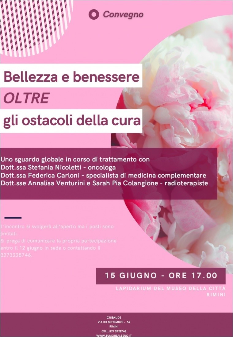 Il 15 giugno a Rimini conferenza di estetica oncologica promossa dall&#039;Associazione Crisalide