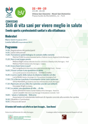 "Stili di vita sani per vivere meglio in salute" (22 settembre, Chiesa San Giacomo - Musei San Domenico, Forlì)