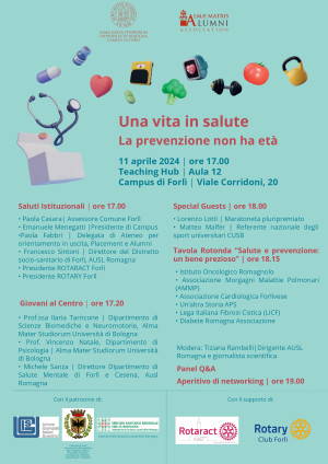 Evento Una vita in salute - 11 aprile, Campus universitario di Forlì