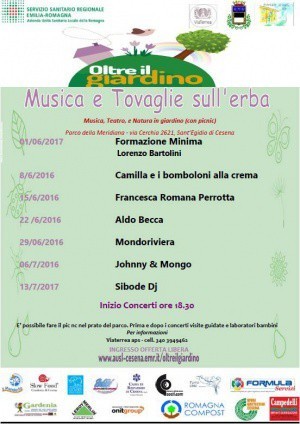 &quot;Musica e Tovaglie sull&#039;erba&quot; dal 1 giugno al 13 luglio al Centro Diurno La Meridiana di Cesena