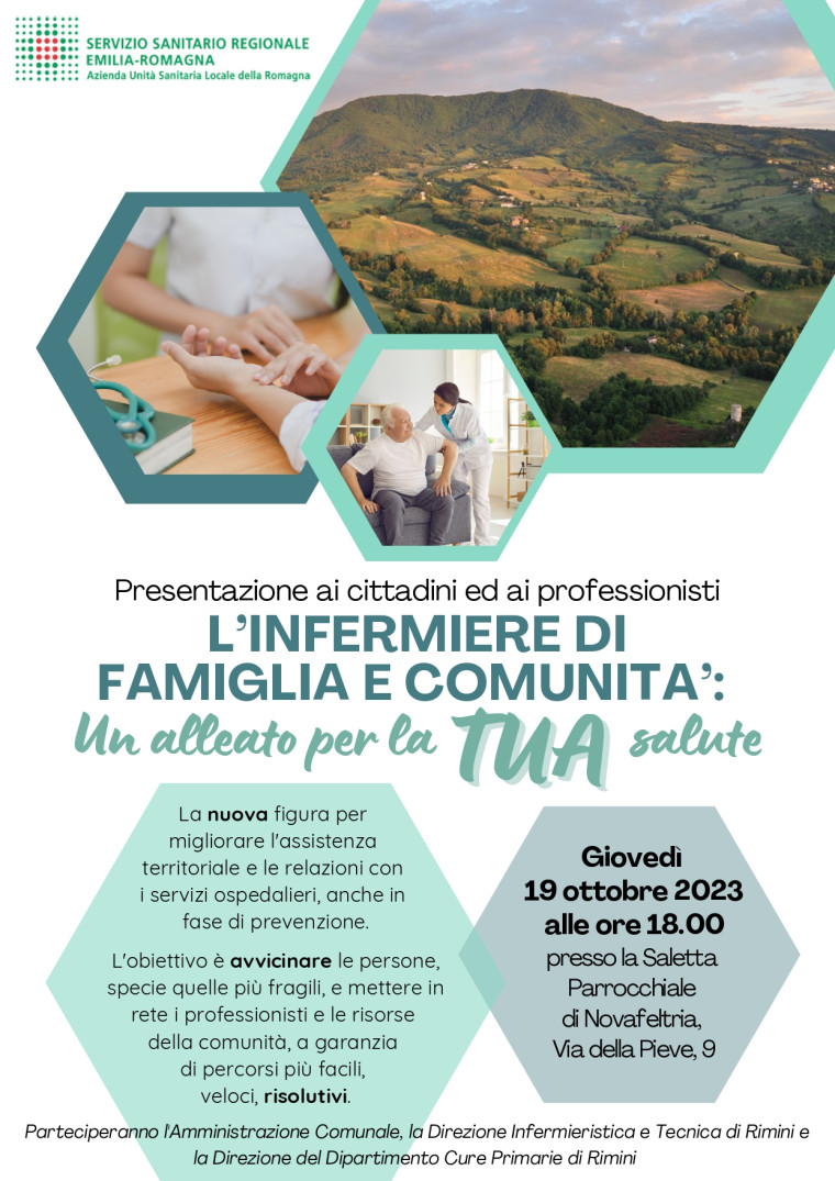 Presentazione dell&#039;infermiere di famiglia e di comunità: Novafeltria, 19 ottobre