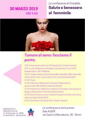 “Tumore al seno: facciamo il punto”, il 30 marzo a Rimini conferenza a cura di ADOCM Crisalide