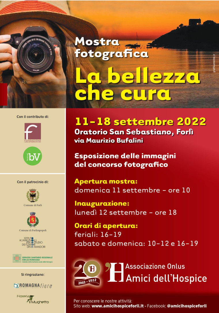 &quot;La bellezza che cura&quot;,  Mostra fotografica (Oratorio San Sebastiano, Forlì, 11-18 settembre 2022)