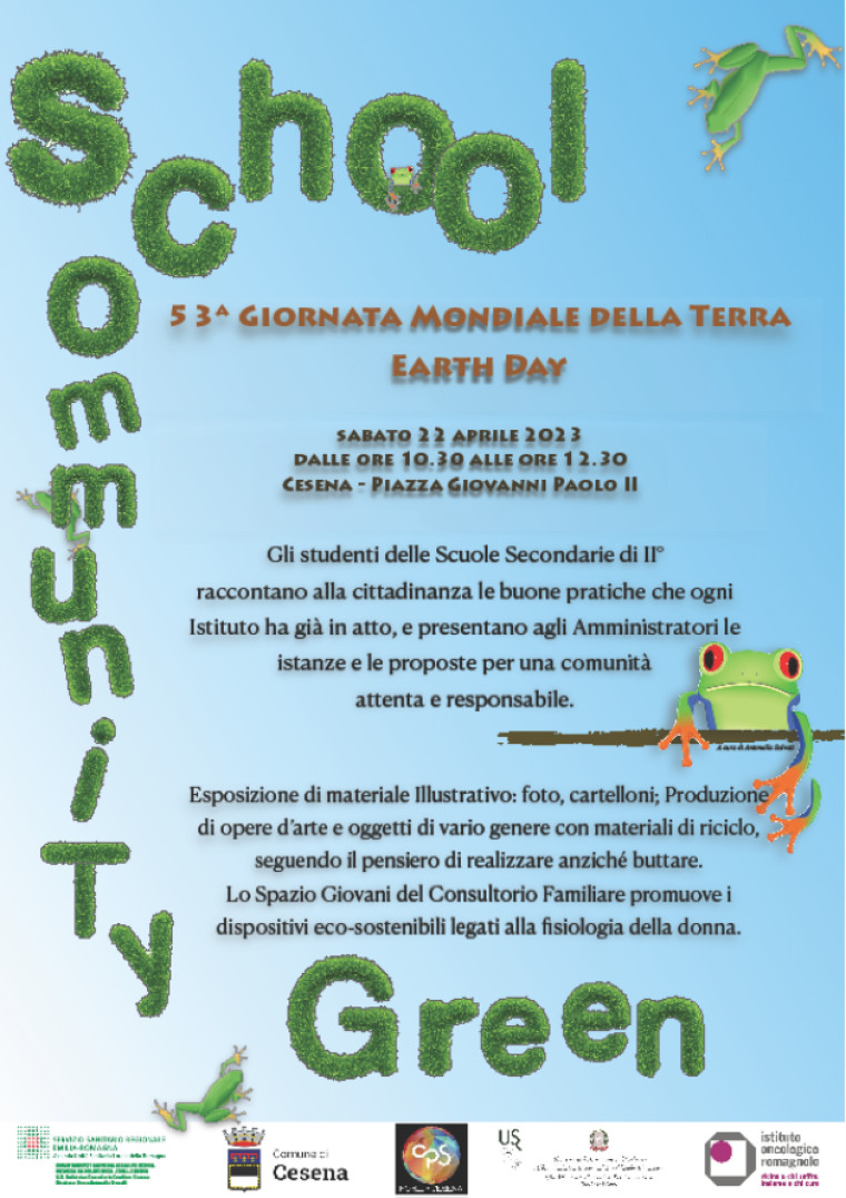 “Green Community School”, a Cesena gli studenti scendono in piazza il 22 aprile per la 53esima Giornata mondiale della Terra
