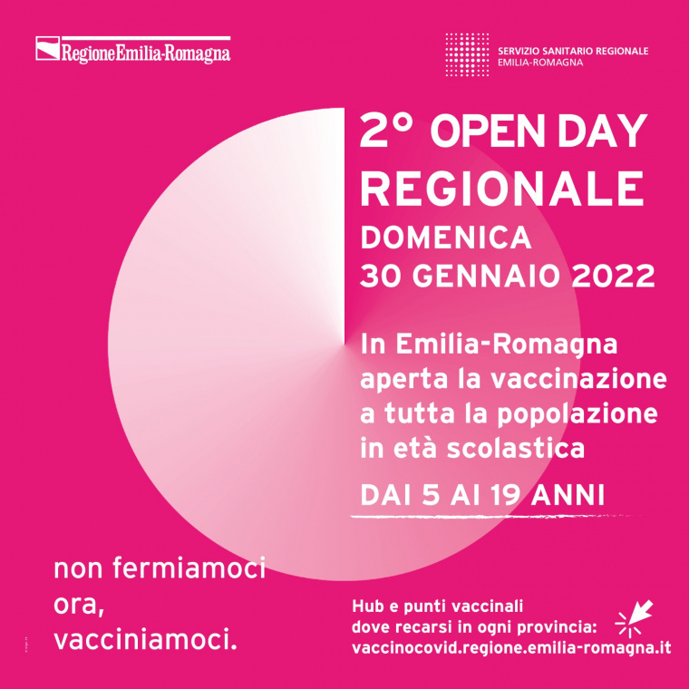 Vaccinazioni anti-Covid. Domenica 30 gennaio secondo Open day in tutta l’Emilia-Romagna riservato a bambini e ragazzi nella fascia 5-19 anni