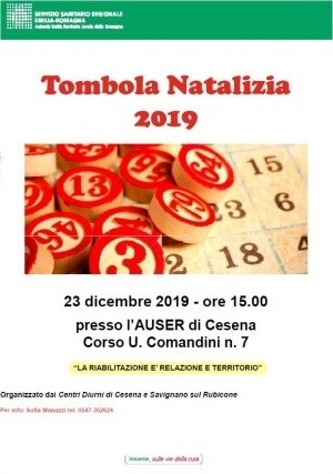 Tombola natalizia organizzata il 23 dicembre dai Centri Diurni del CSM di Cesena e Savignano