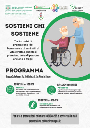 ‘Sostieni chi sostiene’, a San Piero in Bagno 3 incontri su sani stili di vita per chi assiste una persona anziana o fragile