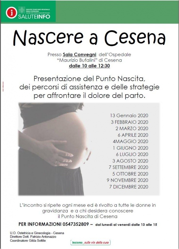 Nascere a Cesena, calendario incontri anno 2020 per le donne in gravidanza