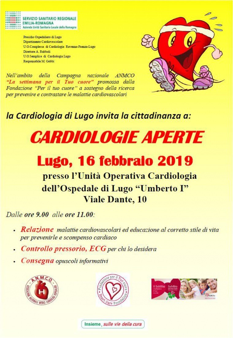 La Cardiologia di Lugo invita la cittadinanza a &quot;Cardiologie Aperte&quot;, il 16 febbraio all&#039;ospedale Umberto I