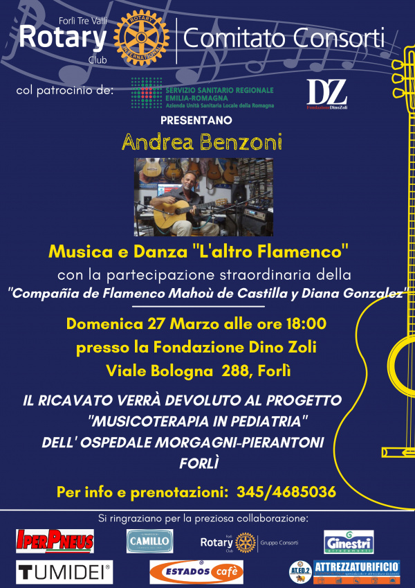 Musica e Danza &quot;L&#039;altro Flamenco&quot;per il progetto musicoterapia della Pediatria di Forlì ( Domenica 27 Marzo, ore 18, Fondazione Dino Zoli, viale Bologna 288, Forlì)