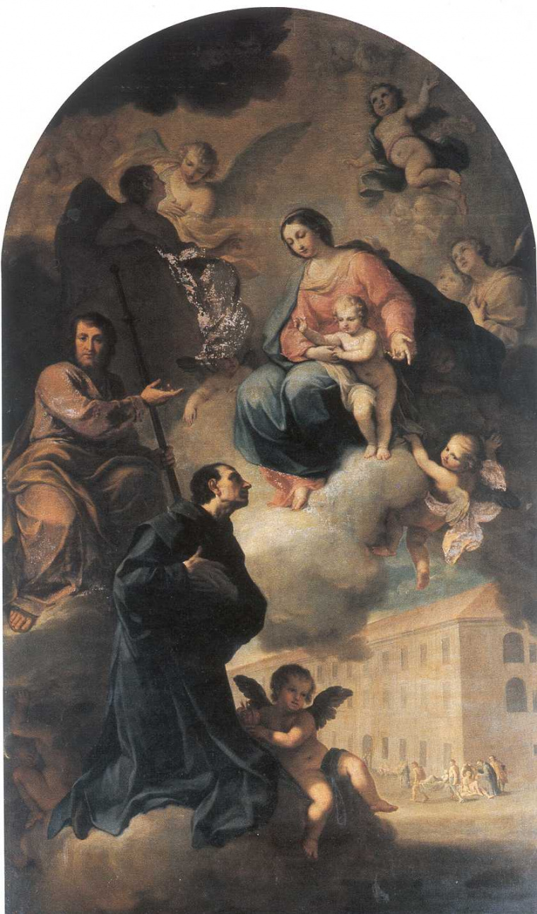 Giovanni Gottardi (Faenza 1733 -1812), Madonna della Misericordia,  S.Giovanni di Dio e S.Giacomo apostolo (chiesa dell&#039;ospedale)