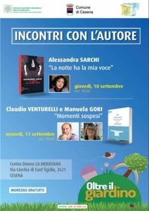 'Incontri con l’autore' al parco del Centro Diurno La Meridiana: il 10 e 11 settemabre a Cesena